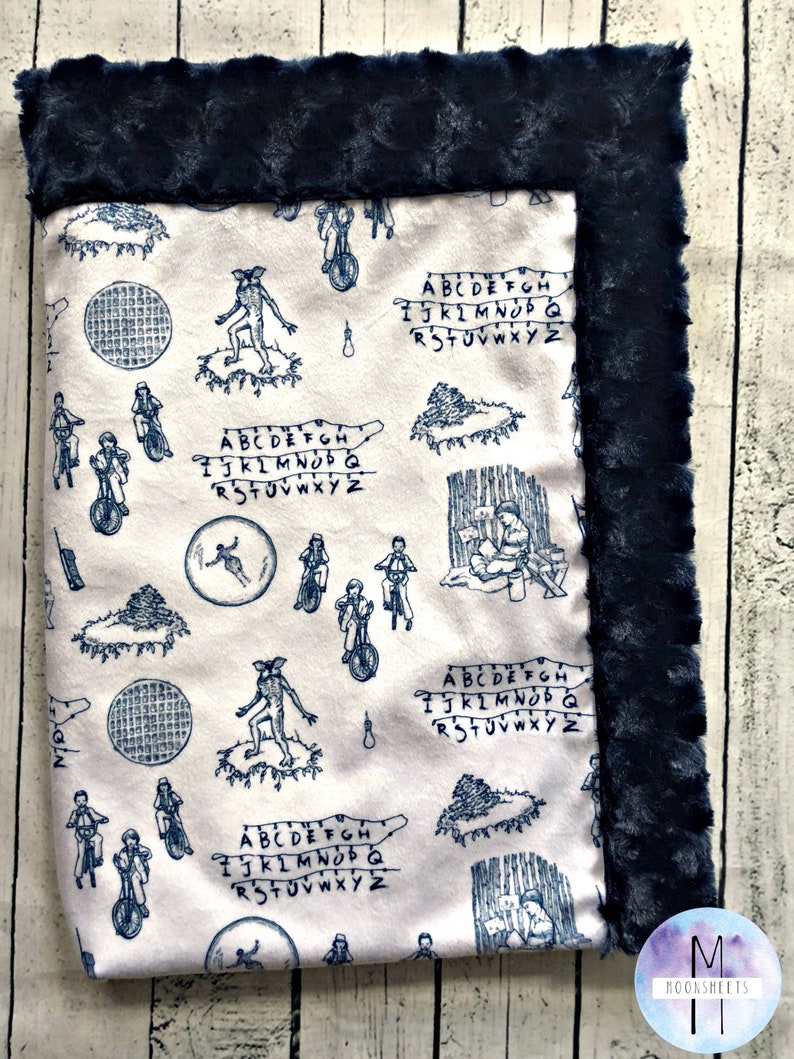 STRANGER THINGS Minky Baby Blanket Crib Blanket Adult Blanket