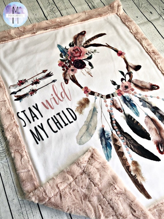 Dreamcatcher Minky Baby Blanket Crib Blanket Adult Blanket Etsy