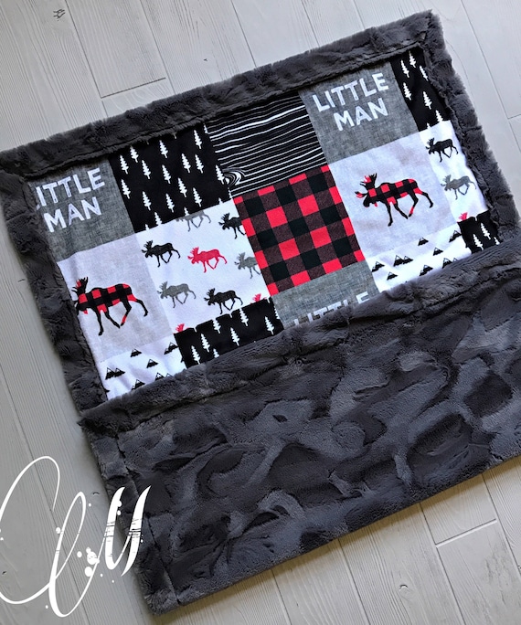 Buffalo Check Minky Baby Blanket Buffalo Plaid Blanket Faux Etsy