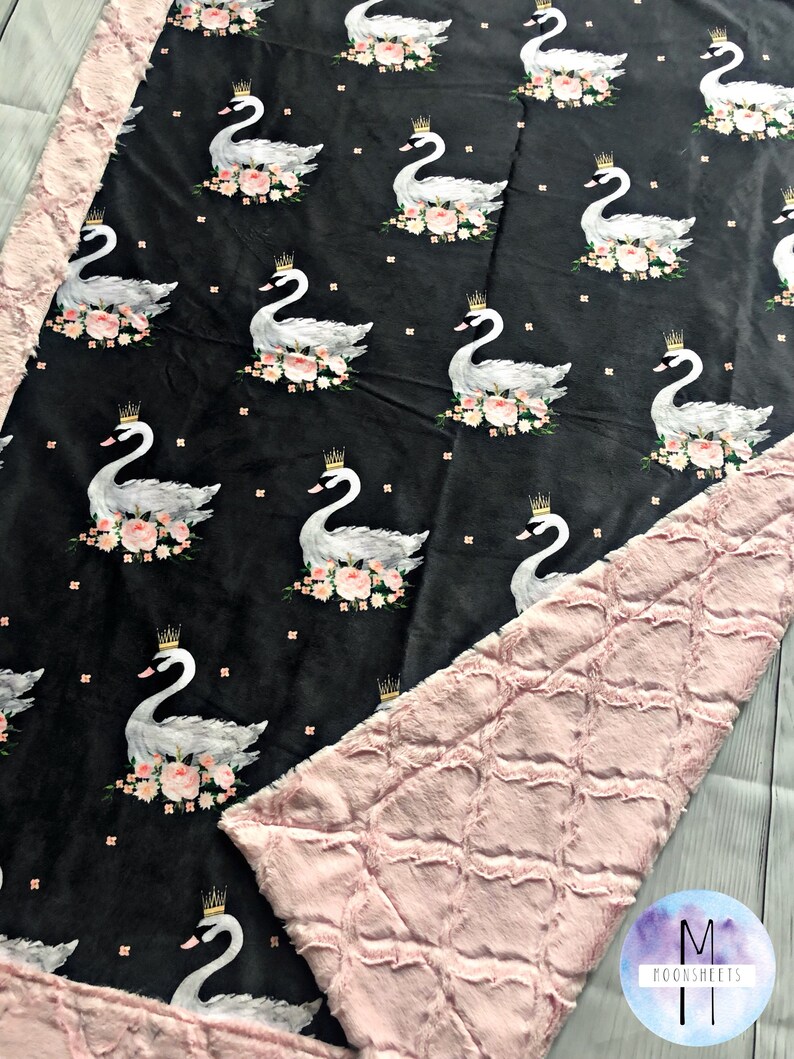 Swan Minky Baby Blanket Adult Blanket Crib Blanket