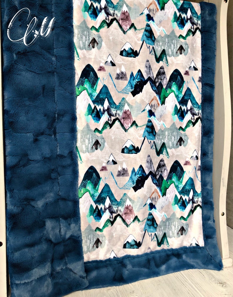 Mountain Minky Baby Blanket Crib Blanket Adult Blanket Etsy