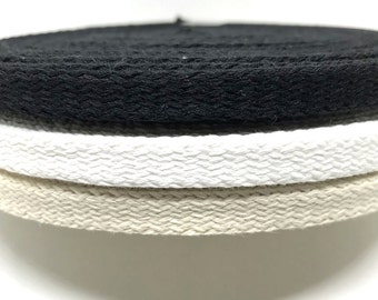 1/2" Cotton Flat Cord Drawstring Drawcord Handles Lace Trim Heavy Duty USA 10 Yards