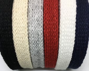 3/8" Cotton Flat Cord for Lace Drawstrings Handles Twill Tape Sash Rope 100 Yards