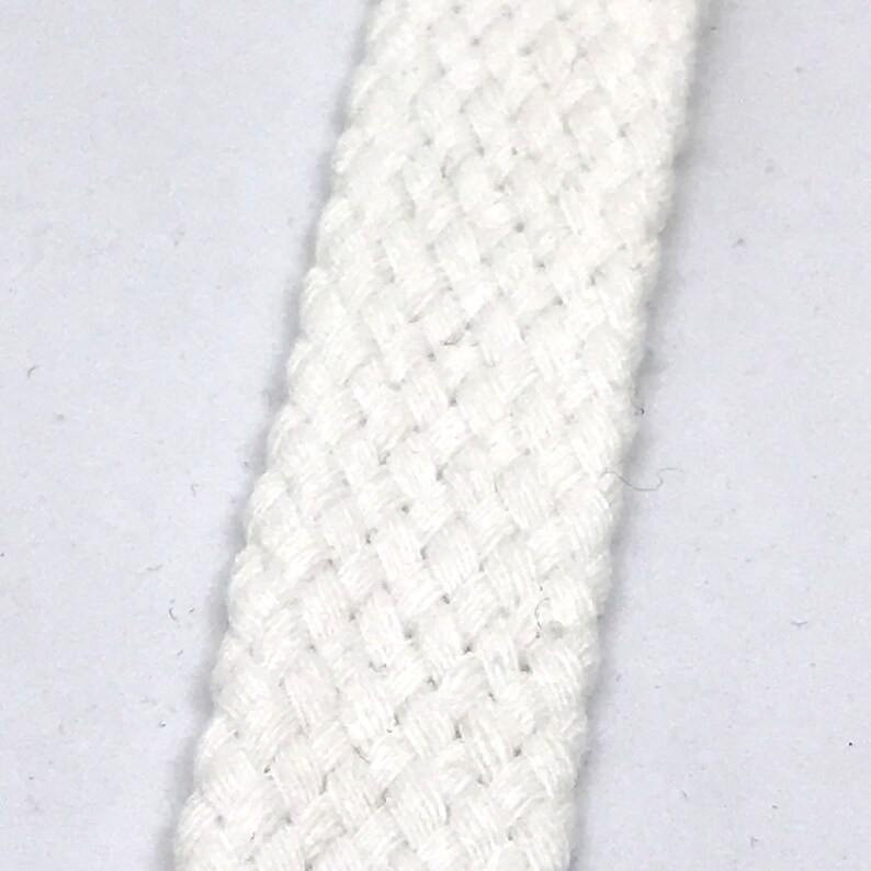 3/4 Braided Cotton Flat Cord White 10 Yards Thick Heavy Etsy