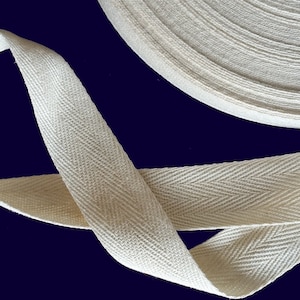 1&quot; Cotton Herringbone Natural Twill Tape 50 YARDS