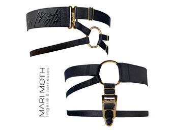 Mari Moth - leg garters, handmade, exclusive design, leg accessory
