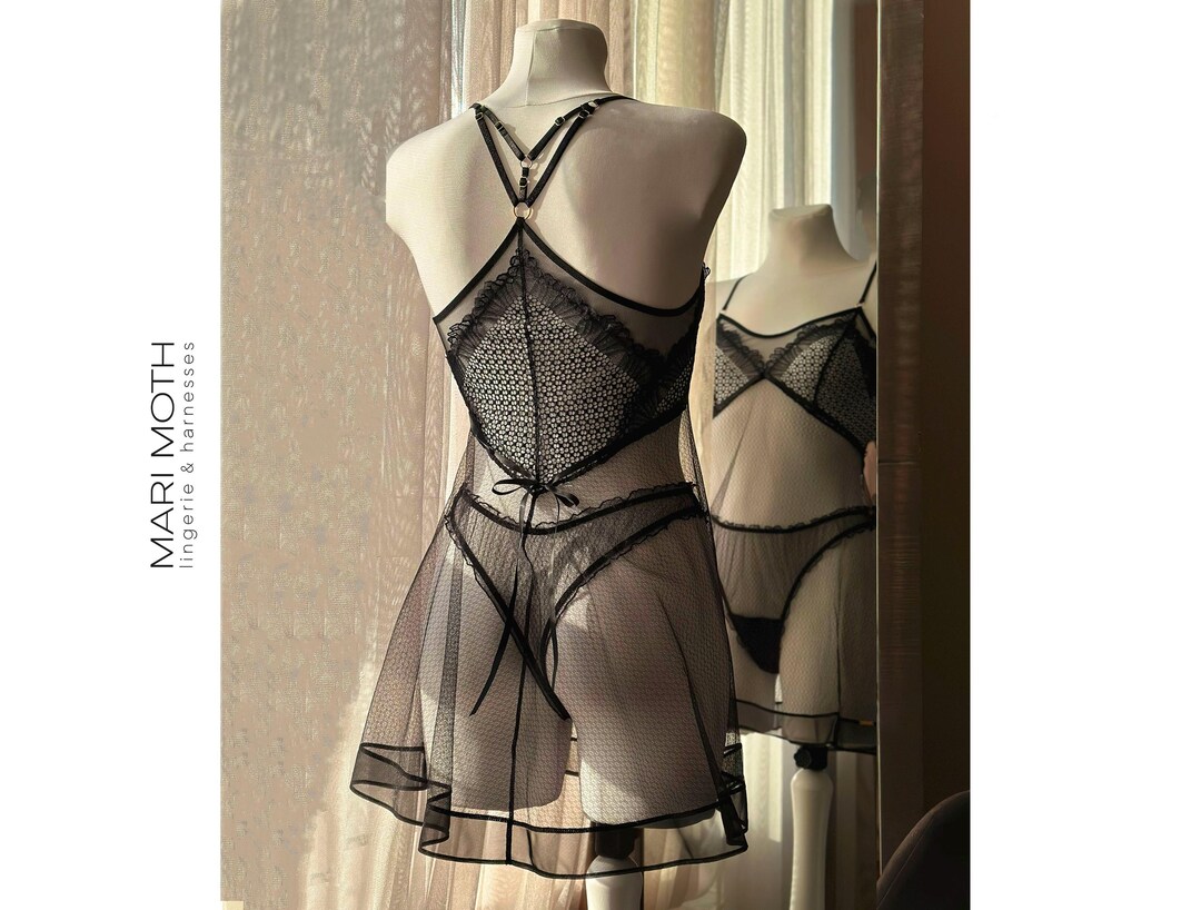 Translucent Pyjamas Nightgown, Transparent Nightie, Sexy Weightless Translucent Sleeping ...