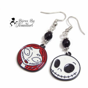 Jack and Sally Skellington Earrings image 1