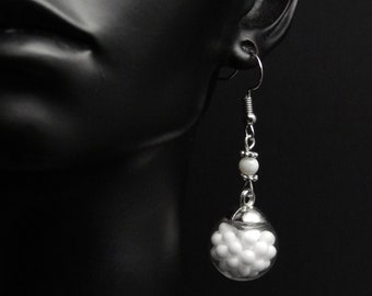 earrings silver snowball christmas winter