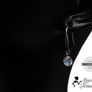 Silver and Swarovski Crystal Hanging Earrings image 3