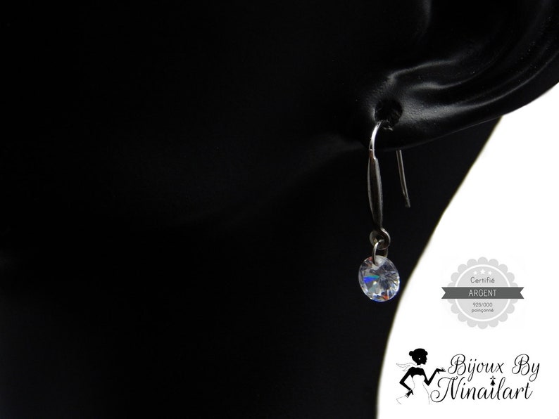 Silver and Swarovski Crystal Hanging Earrings image 3