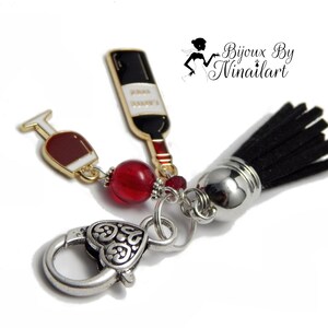 Jewel bag key ring wine lovers house lafitte oenology image 2