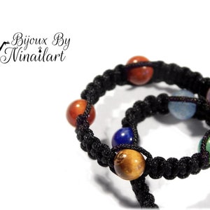 Adjustable hand-woven 7 chakra bracelet Plat