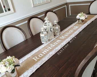 Off White Velvet Runner Islamic runner Ramadan Gift Ramadan Decoration Ramadan Table setting Ramadan Runner Ramadan Table Runner Ramadan velvet Table Runner Ramadan Iftar Table Decoration