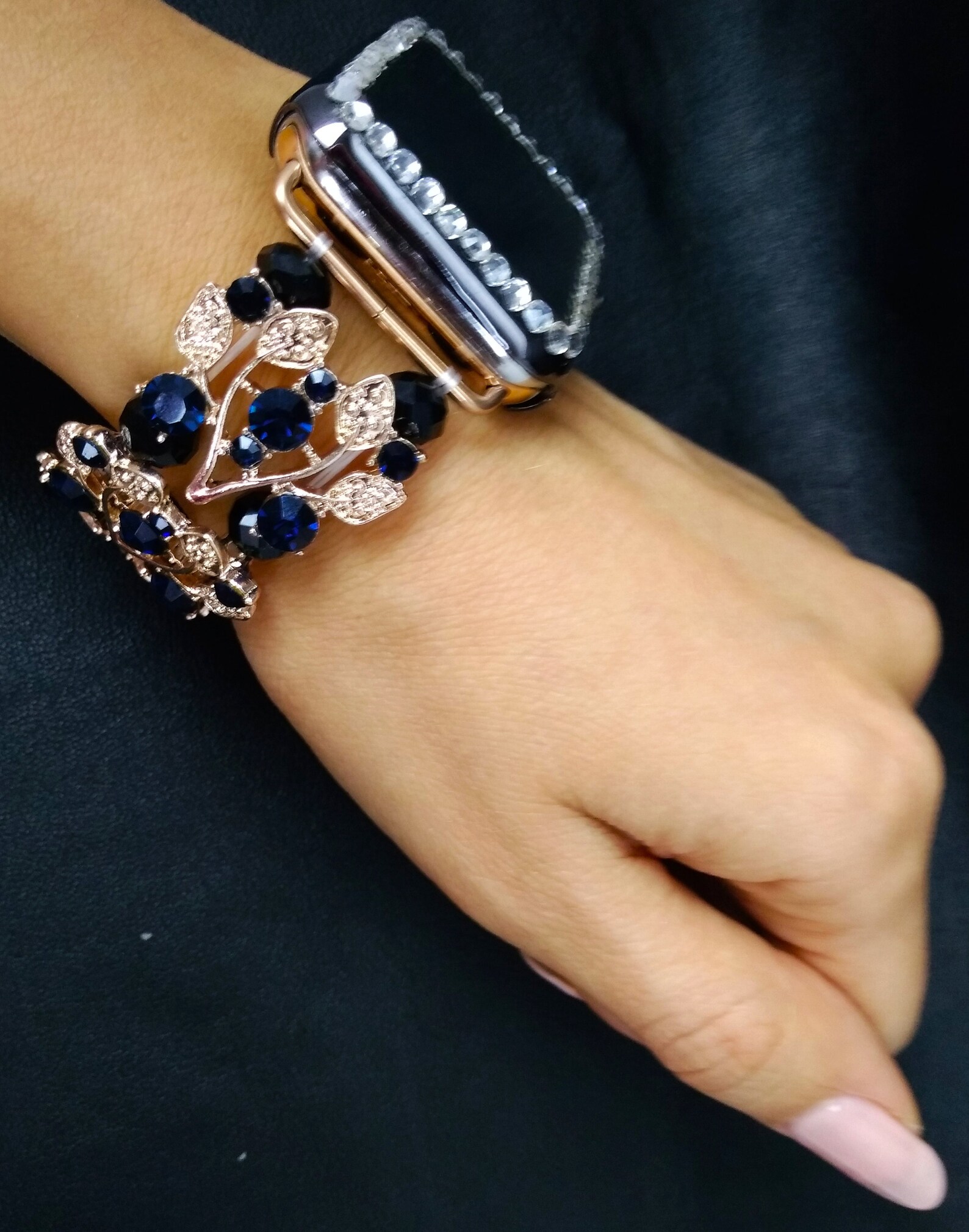 Rhinestone Apple Watch Band 38mm blue bling 38 40 44 42 mm | Etsy