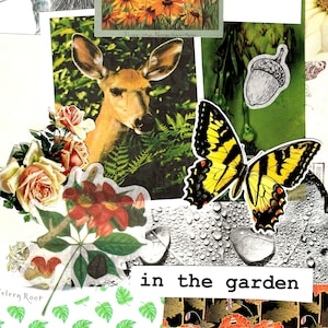 In The Garden Paper Pack Art Journal Kit Ephemera Vintage Mixed Paper for Collage Cottagecore Junk Journal