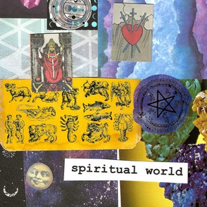 Spiritual World Paper Pack Witchy Art Journal Kit Ephemera Vintage Mixed Paper for Collage Astrology Tarot Junk Journal