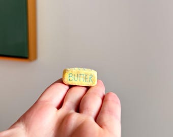 Handmade Butter Magnet – Mini Clay Kitchen Decor
