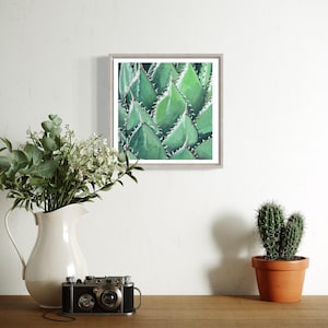 Agave Succulent Art Print | Green Botanical Painting | Desert Plant Wall Art | Nature-Inspired Home Decor | Southwest Modern Artwork