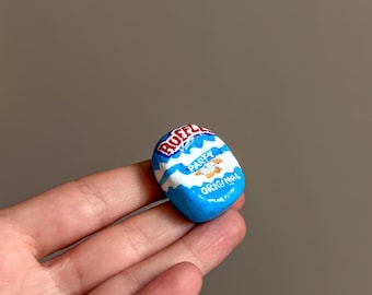 Mini Ridged Potato Chip Bag Magnet | Handmade Clay Snack Decor (Approx. 1 inch)