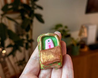 Sardine Fridge Magnet - Quirky Miniature Food Sculpture, Unique Kitchen Decor, Handmade Funny Clay Magnet