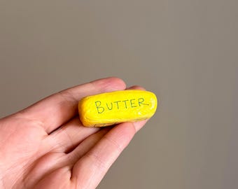 Handmade Butter Magnet – Mini Clay Stick Fridge Decor, Kitchen Accessory
