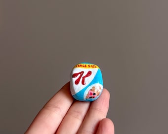 Mini Cereal Box Magnet | Handmade Clay Food Art, Kitchen Decor