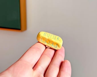 Handmade Butter Magnet – Mini Clay Fridge Decor