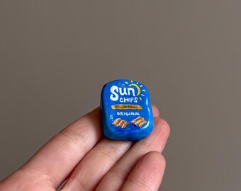 Miniature Multigrain Chip Bag Magnet | Handmade Clay Snack Fridge Decor