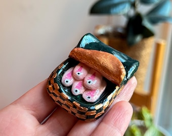 Sardine Fridge Magnet - Quirky Miniature Food Sculpture, Unique Kitchen Decor, Handmade Funny Clay Magnet