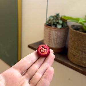 Tomato Slice Magnet – Handmade Air Dry Clay Food Magnet, Realistic Vegetable Fridge Decor, Miniature Kawaii Polymer Clay Tomato Art