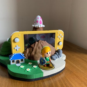 Nintendo Switch Koholint Island Dock w/ Amiibo Slot 3D Print image 3