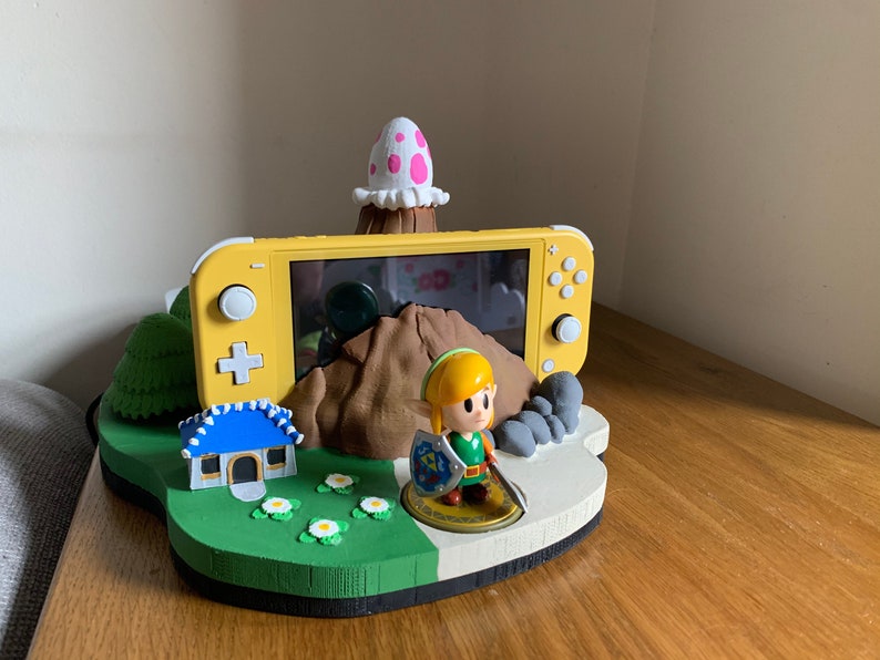 Nintendo Switch Koholint Island Dock w/ Amiibo Slot 3D Print Link's Awakening Fan Art Decor image 3