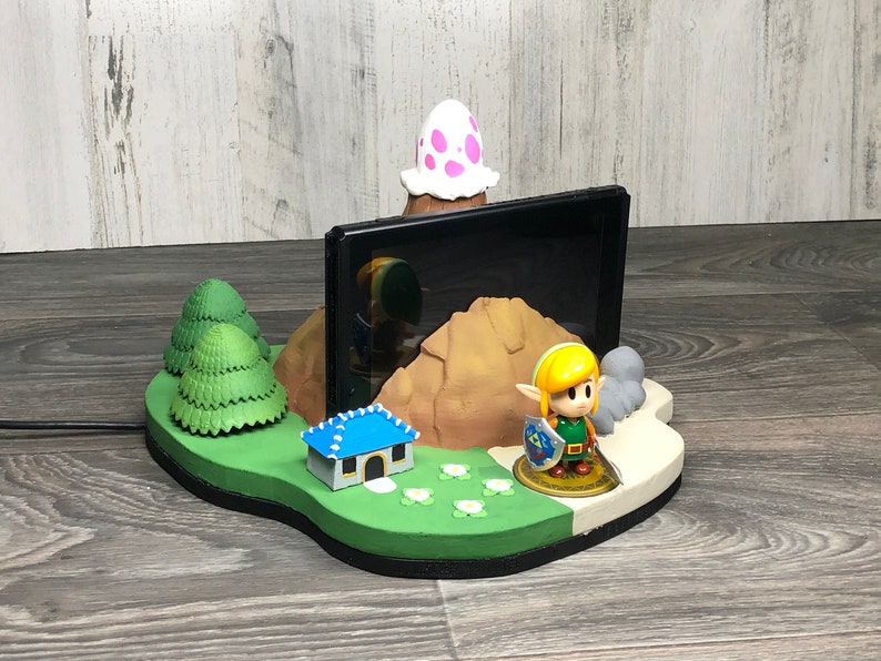 Nintendo Switch Koholint Island Dock w/ Amiibo Slot 3D Print Link's Awakening Fan Art Decor image 1