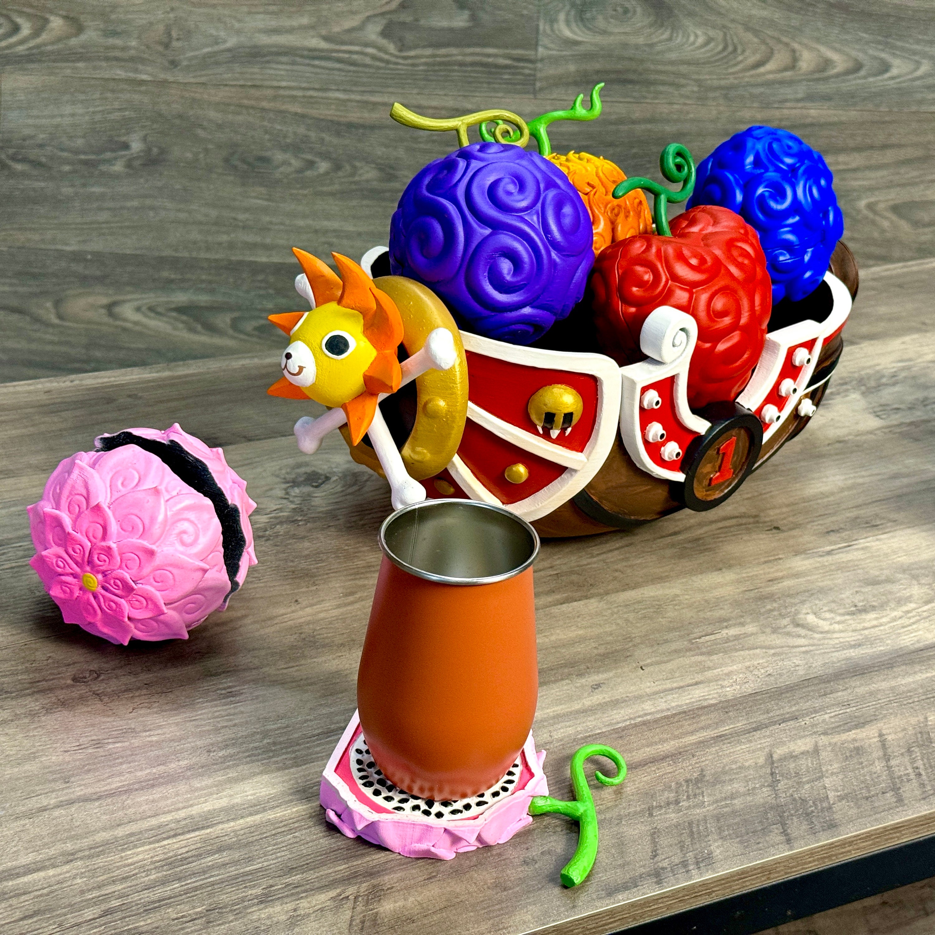 Devil Fruit Coasters & Thousand Sunny Fruit Bowl Decorative Akuma