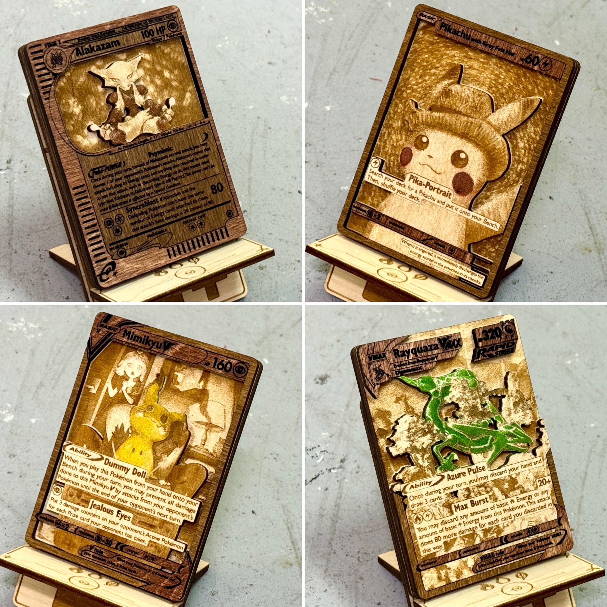 3D Wooden Pokemon Trading Card Replica Laser Cut Multi-layered Collector  Fan Art TCG - Etsy