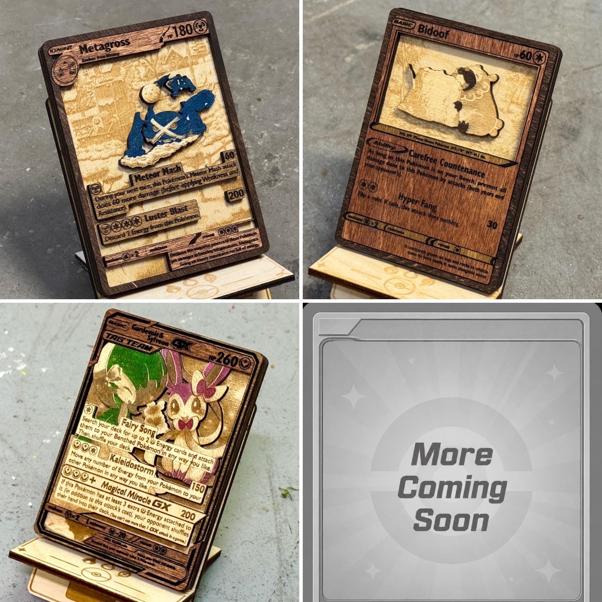 pokemon card wood Custom Wooden Pokemon Cards