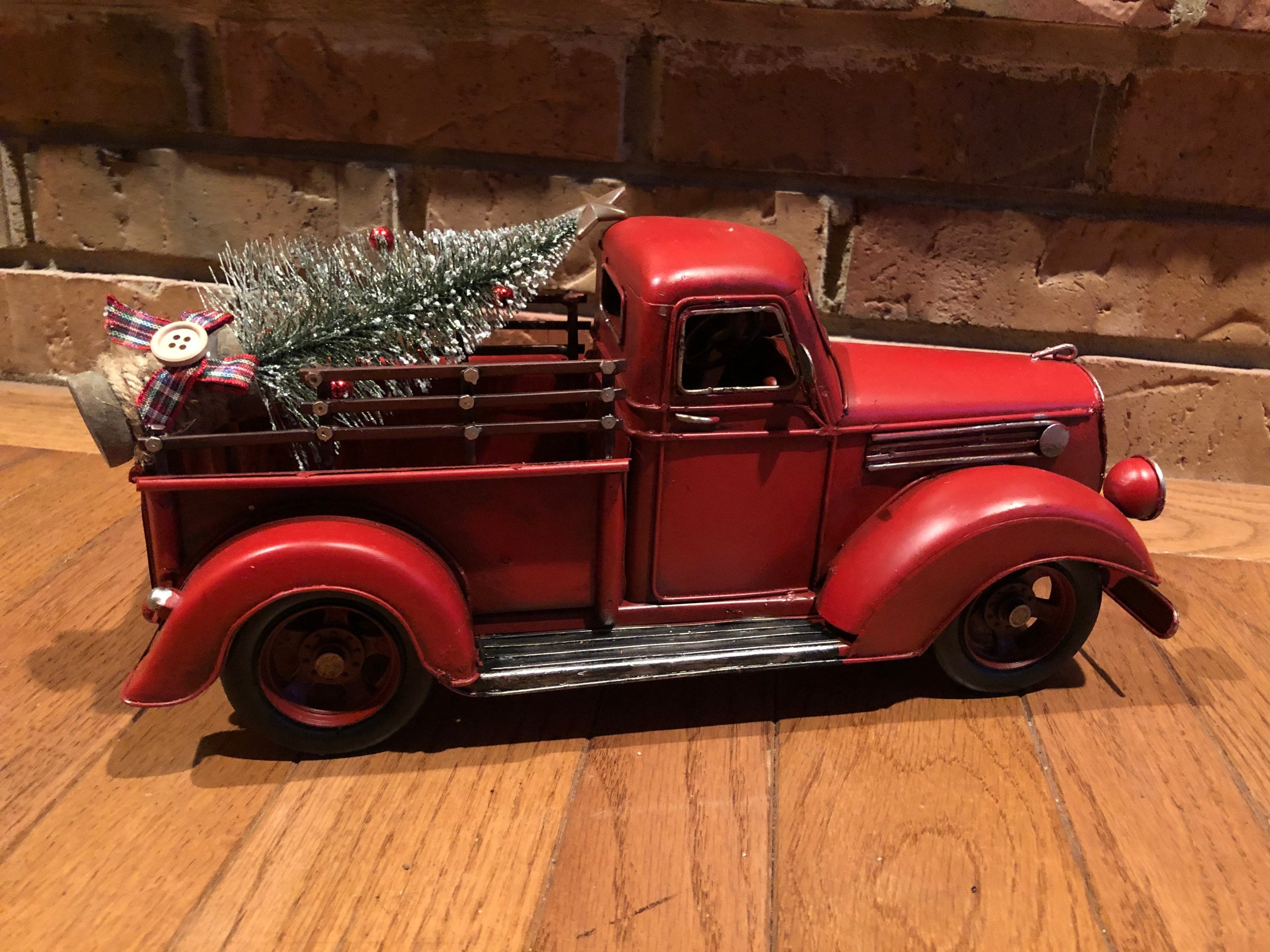 Gift Set. Vintage Red Metal Pickup Truck With Seasonal Decorations. - Etsy