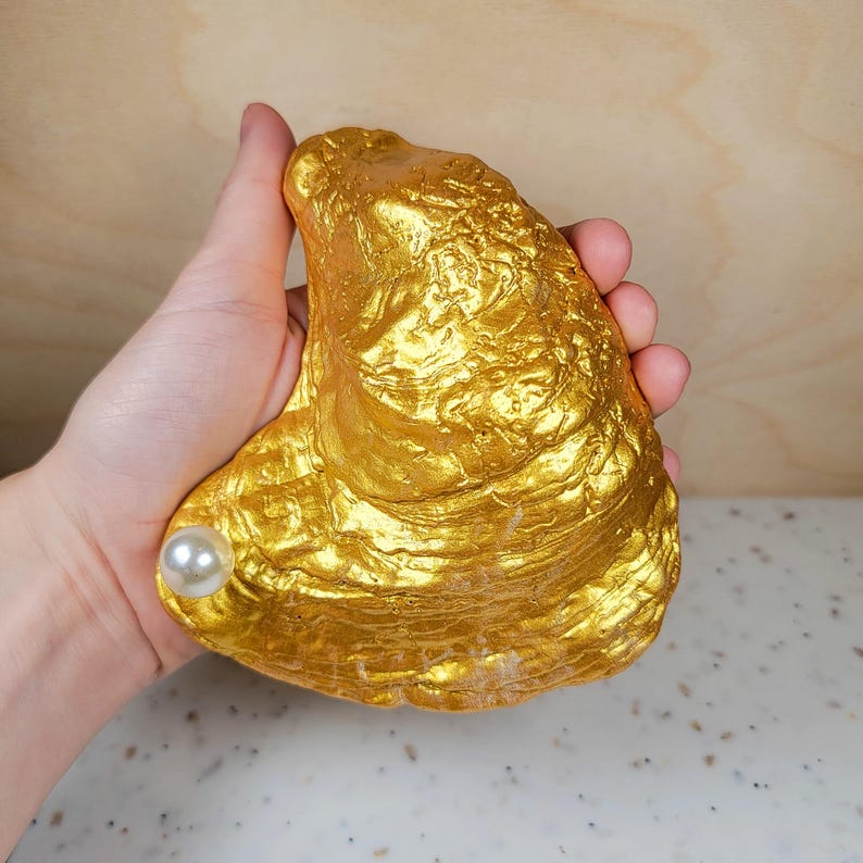 Oyster Shell Ring Dish 5 Gilded Gold Oyster Dish Beach/boho Ring Holder
