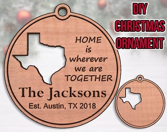 DIY Texas Outline Christmas Ornament 3D design cnc pattern for your CNC router / STL file