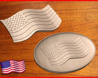 Two Stars and Stripes 3D design cnc pattern for your CNC Router / STL file