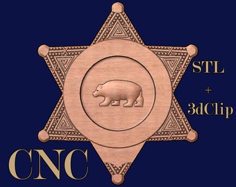 Los Angeles County Sheriff Badge 3D cnc pattern for your CNC router / STL file