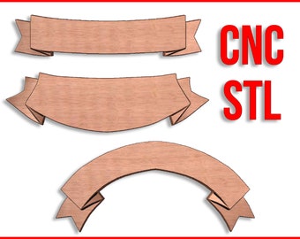 Banner Ribbon CNC patterns for your CNC Router / STL file
