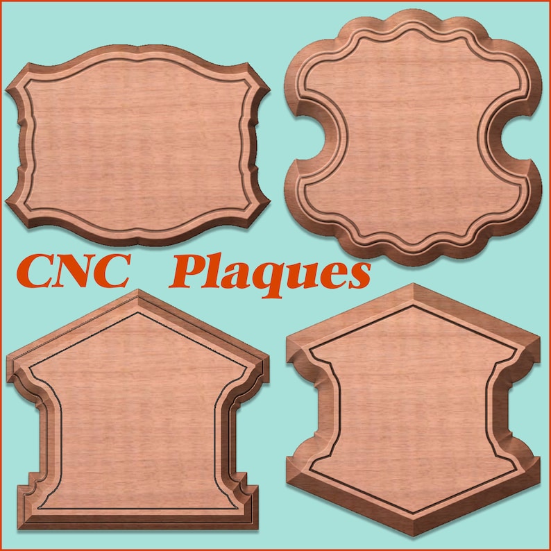 4 Plaque 3D Cnc Patterns for Your CNC Router / STL File Etsy