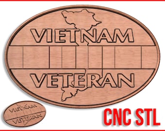 Vietnam Veteran Plaque 3d cnc pattern for your CNC router / STL file