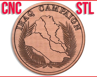 Iraq Campaign Veteran Medal CNC pattern 3D design for your CNC router / stl file