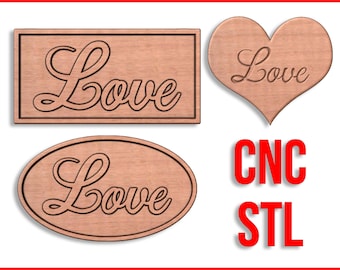CNC Love Valentine's Wall Art Sign Plaque Badge Shield Panel pattern 3D design for your CNC router / stl file