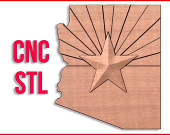 Modello di Arizona Bandiera Mappa CNC per router di CNC si / file STL