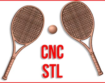 Tennis Racket and Ball 3d cnc pattern for your CNC router / STL file