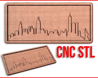 CNC New York City NYC Skyline Sign Plaque Badge Shield Panel pattern 3D design for your CNC router / stl file
